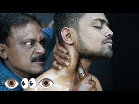 Our Big Eyes Barber Doing Neck Massage ASMR | Ear Cracking Ear Massage | Neck Cracking Neck Massage