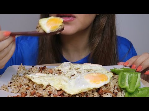 ASMR FRIED RICE & PORK WITH FRIED EGGS / GREEN PEPPERS / no talking / CREMA ASMR #asmr #mukbang