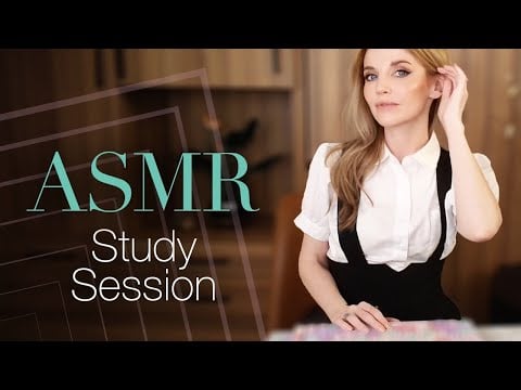 ASMR Study Session Roleplay with typing, paper sounds, and rain
