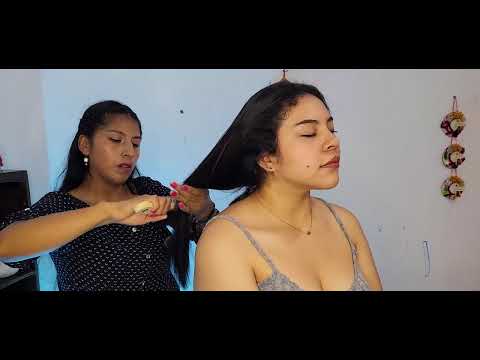 Masaje relajante ASMR con PAULINA, cepillado de cabello y sonidos suaves para tu relajación 🥰