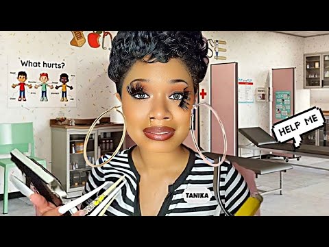 ASMR ~ Ratchet School Nurse With Extra Long Nails Checks You Out (  TINGLY )