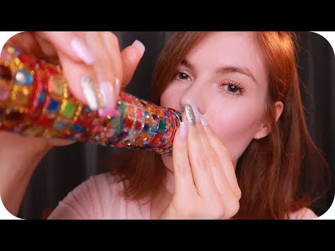 ASMR Mouth Sounds Thru Plastic and Cardboard Tubes :D