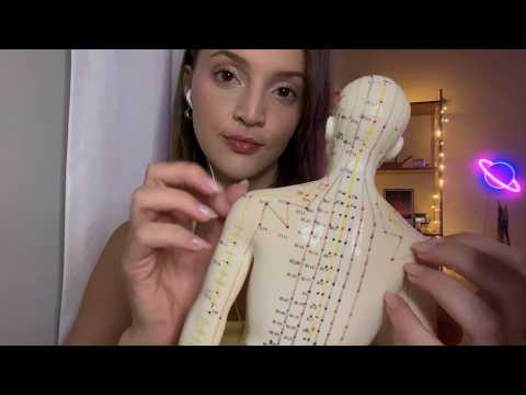 ASMR |  MASSAGEM E TAPPINGS RELAXANTES NO BONECO DE ACUPUNTURA 😴 PARA SENTIR ARREPIOS E DORMIR 💤
