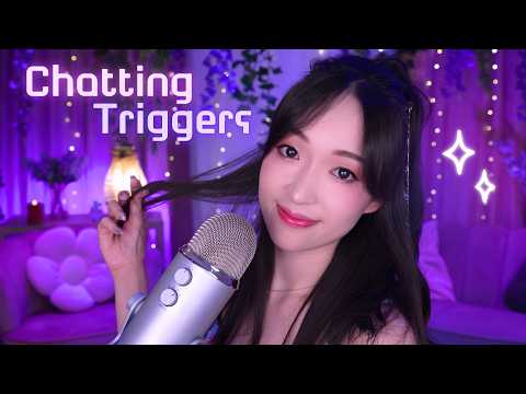ASMR | Chatting Triggers 💜 Papotage du soir ! Je te raconte mon mois de juin ☀️🦄