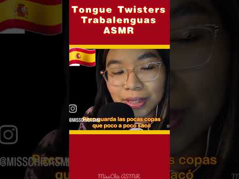 ASMR Trying Spanish Tongue Twisters 😝Trabalenguas en Español #asmrshorts #asmrspanish