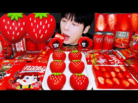 ASMR MUKBANG | 직접 만든 갤럭시 꿀젤리 레드 디저트 아이스크림 먹방 & 레시피 DESSERT GALAXY HONEY JELLY CANDY