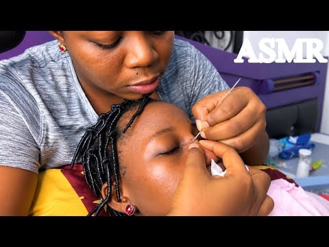 ASMR✨She Finally Relaxed During This Face And Ear Cleaning Session