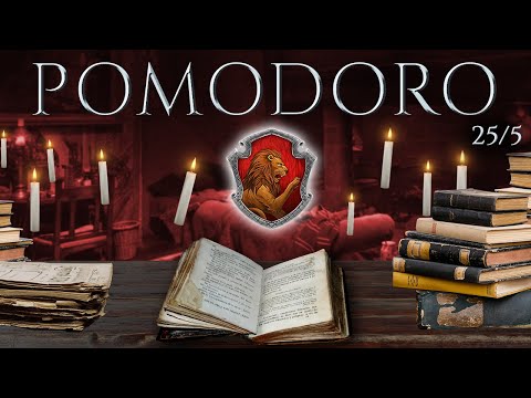 GRYFFINDOR 📚 POMODORO Study Session 25/5 - Harry Potter Ambience 📚 Focus, Relax & Study in Hogwarts