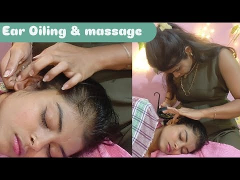 Asmr Ear👂 Oiling And Soothing Massage For Relieve Pain And Ease Discomfort..😌