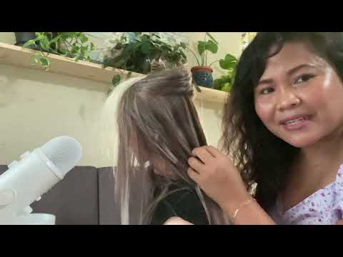 Hair Styling | ASMR | Different Styles W/ Accesories (Whispering in Visaya) Hair Play,Hair Brushing