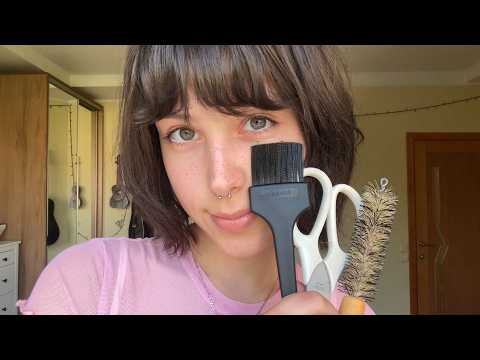 asmr haircut, dye & style - fast & aggressive
