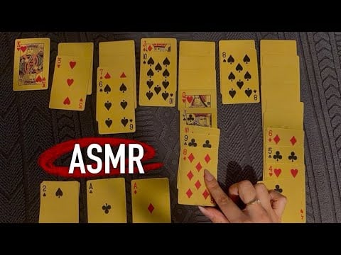 😴 ASMR Card Game Solitaire ♠️ | Relaxing Clicky Whispers & Soft Shuffling Sounds