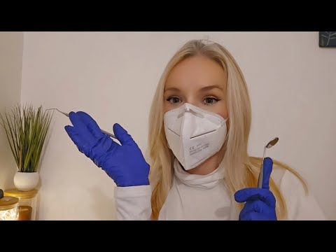 ASMR dental dentist visit / medical appointment/ close up soft spoken / face touching