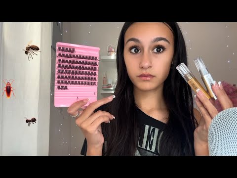 ASMR| You go to the WORST reviewed eyelash extension place ?! 😨