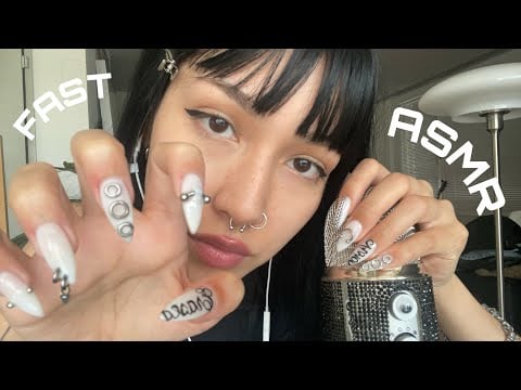 ASMR ☆ Fast & Chaotic Triggers (mouth sounds, mic triggers, nail tapping,…)