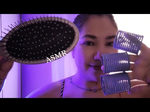 ASMR - Experiência De Salão De Beleza | Escovando,Lavando,Hidratando,Condicionando e Modelando