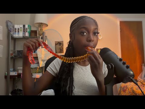ASMR Giant Gummy Worm Mukbang 🪱🤤