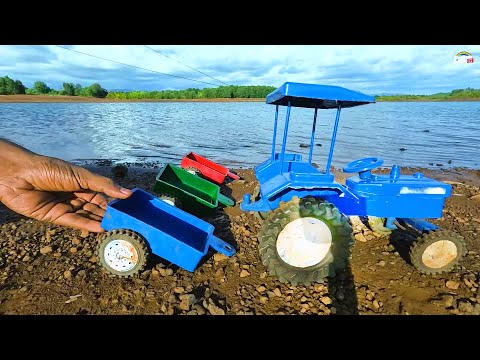mini Swaraj tractor stuck in mud jcb Loading Mangos help tractor Video mud toys