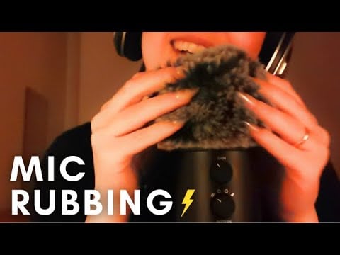 ASMR - MIC RUBBING massage | breathing, blowing, from slow to fast | tingles and sleep | WHISPERING