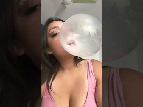 BUBBLE GUM ASMR | blowing pink bubble sounds #bubbling #bubble #asmrsounds