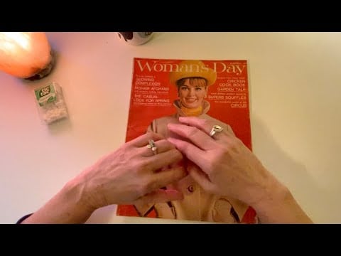 ASMR Vintage Magazine Flip Through and Chit Chat - Soft Spoken with Eating