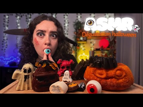 🌙 ASMR FRANÇAIS : DÉGUSTATION D'HALLOWEEN 🎃( bruits de bouche)