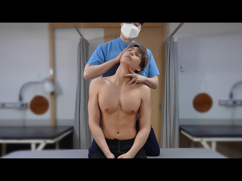 한국식 척추교정에 도전하는 영국에서 온 모델. 거북목 뿌시기 | 뼈소리ASMR | 거북목 | 척추정형술 | 추나요법 | 도수치료