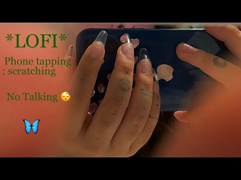 ASMR 🧘🏽‍♀️*lofi* camera tapping/scratching with clear nails [no talking]