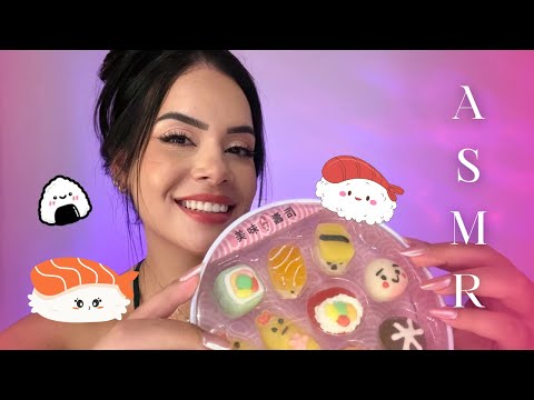 ASMR| Sushi Gummy - Experimentando doce asiático - Eating ASMR