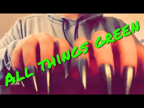 Lo-fi Fast and Aggressive ASMR / Green Items 💚 / Tapping & Scratching