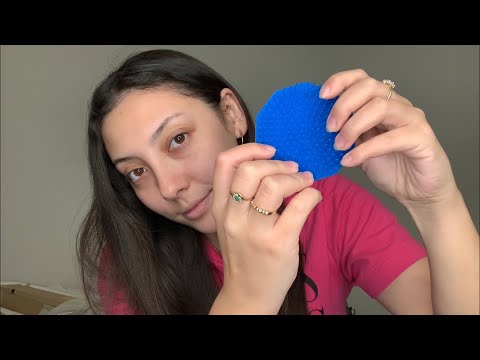 ASMR Tapping & Hair Brushing | Whispered