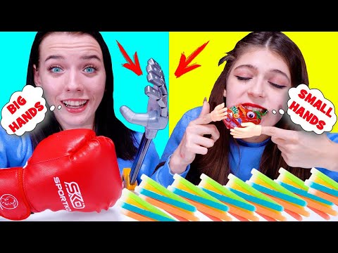 ASMR Big Hands VS Small Hands Food Challenge by LILIBU