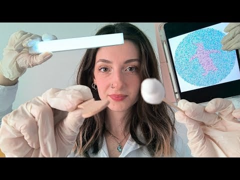 ASMR Cranial Nerve Exam + Full Medical Checkup 🩺 Vision, Hearing, Color Test, Scanning & Gloves LoFi