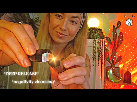 [Reiki ASMR] ~ 🔥DEEP RELEASE🔥 negativity cleansing | affirmations | crystal healing ASMR