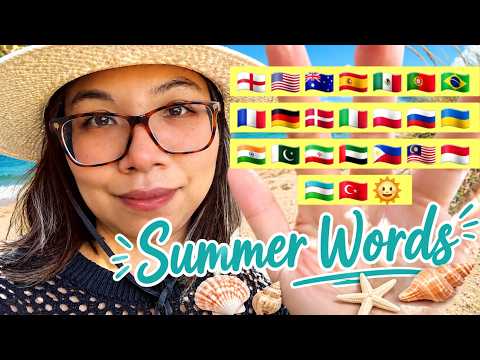 ASMR Summer Trigger Words in Different Languages - Soft Speaking & Beach Ambience for Sleep 🏖️🌊