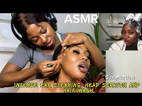 ASMR💫INTENSE EAR CLEANING, HEAD SCRATCH, AND HAIR WASH 