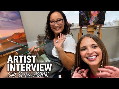 ASMR Artist Interview 🎨 Soft Spoken Q&A + Relaxing Painting Sounds
