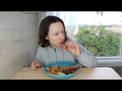 ASMR Whisper Eating Sounds | Bacon & Stir Fry Veggie Wok Delight | Mukbang 먹방