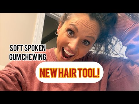 ASMR GRWM Using a New Hair Tool 💗 Soft Spoken + Gum Chewing