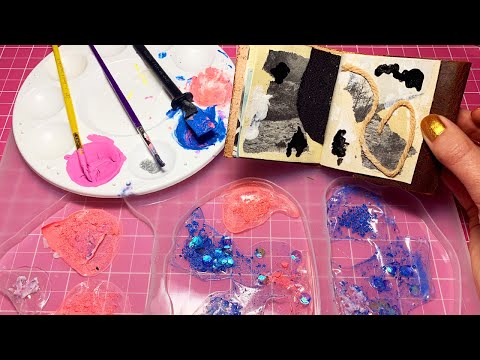 ASMR Glue Peeling, Art Journal and Painting (Whispered)