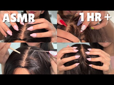ASMR 1 HR + SCALP SCRATCHING COMPILATION (Slow, Fast, Lice Picking, etc.)