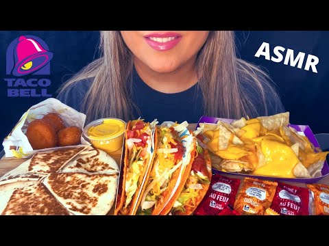 ASMR TACO BELL MUKBANG | COLLAB WITH @LivinLaVidaAries (EATING SOUNDS) no talking | Mandy Foods ASMR
