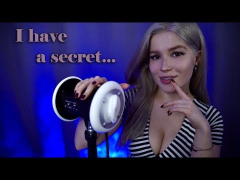 ASMR let me tell you something 🤫 3Dio unintelligible whispers, binaural mouth sounds, ears massage