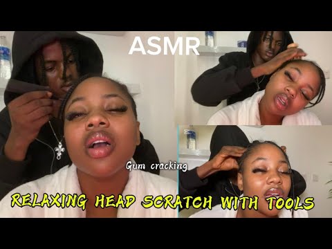ASMR💫RELAXING HEAD SCRATCH WITH TOOLS 