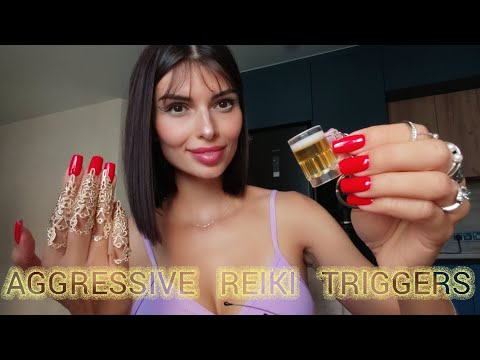 AGGRESSIVE REIKI HEALING ASMR TRIGGERS | NO TALKING 