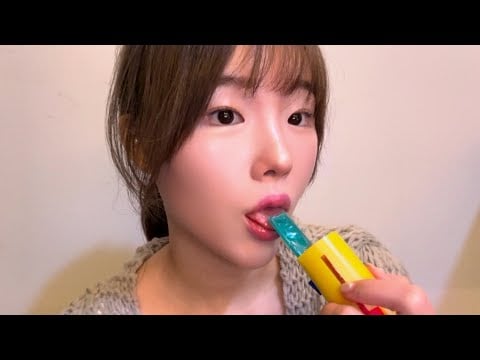 푸시팝 사탕 🍭 입소리 리얼 이팅 사운드 ASMR (No Talking)|Lollipop, Push Pop Candy, Eating Sounds, Mouth Sounds