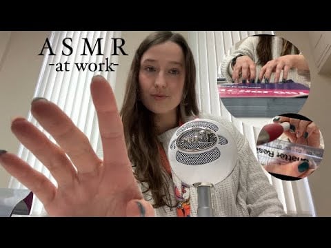 *ASMR* at work??! (Fast build up tapping, super up close tingles)✏️📎✨