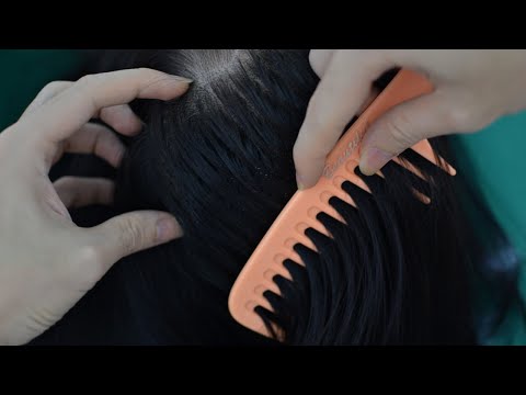 ASMR Scalp Scratching, Scalp Massage With Comb On Real Person For Sleep