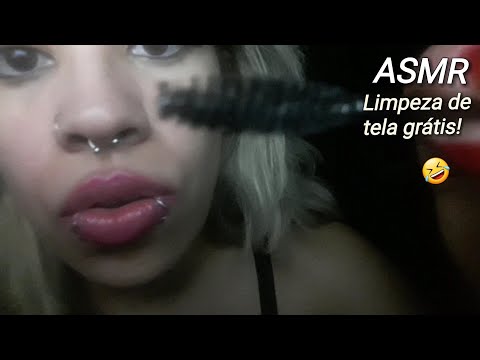 ASMR🧹LIMPANDO A SUA TELA (sons de boca e objetos na câmera)