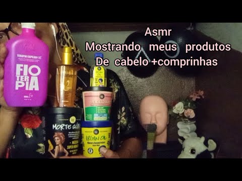 ASMR CASEIRO: Mostrando todos os meus produtos de cabelo  + Comprinhas 😍😱